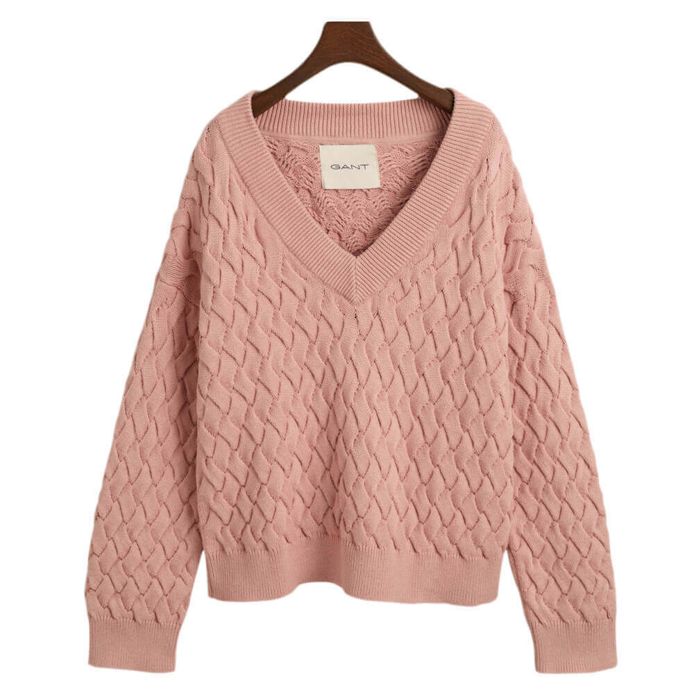 GANT Textured Cotton V-Neck Sweater
